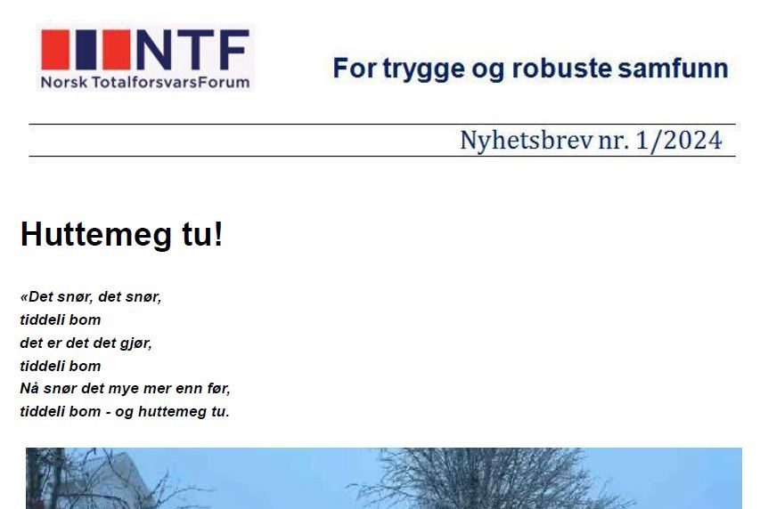 Nyhetsbrev nr. 1 er distribuert